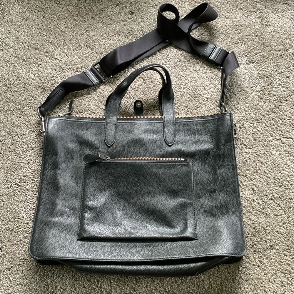 Black leather COACH bag